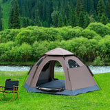 TD® Filet de camping en plein air rouge à ouverture rapide automatique anti-tempête épaississant équipement de camping tente hexagon