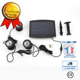 TD® Éclairage Extérieur Bassin, jardin Projecteur 18 LED à Triple Tête Lampe à Énergie Solaire -Lampe solaire LED exterieur maison