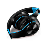 TD® Casque mâle et femelle casque bluetooth cadeau mode microphone sans fil insérer carte TF casque stéréo bilatéral stéréo bleu noi