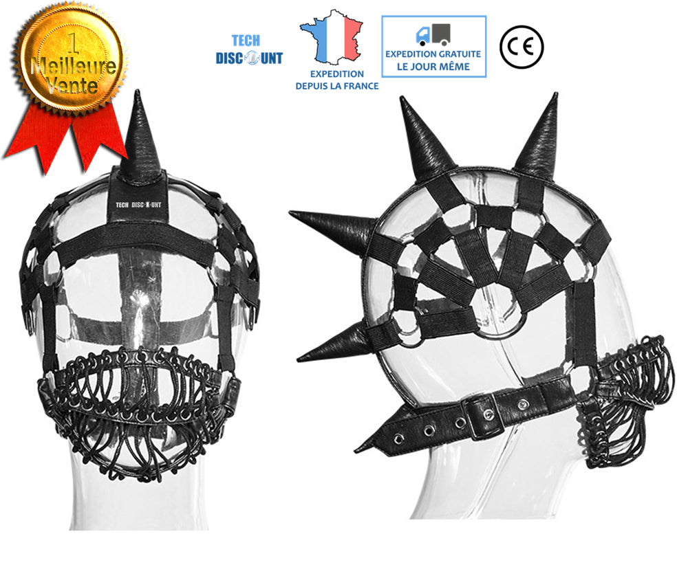 TD® Masque Intégral Inspiration Steampunk unisexe en cuir/ Déguisement Cosplay Gothique/ Halloween