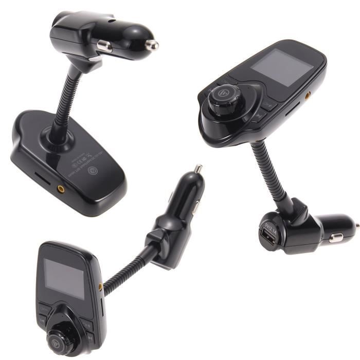 kit Bluetooth voiture allume cigare transmetteur FM main libre radio fonction appels mp3 usb lecteur musique sans fil télépho