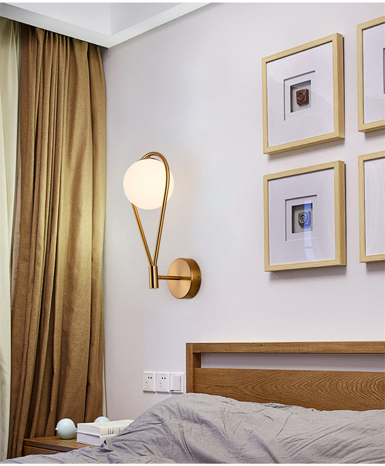 Applique murale en verre Simplicité postmoderne Style nordique laiton le salon rayon couloir balcon chambre chevet