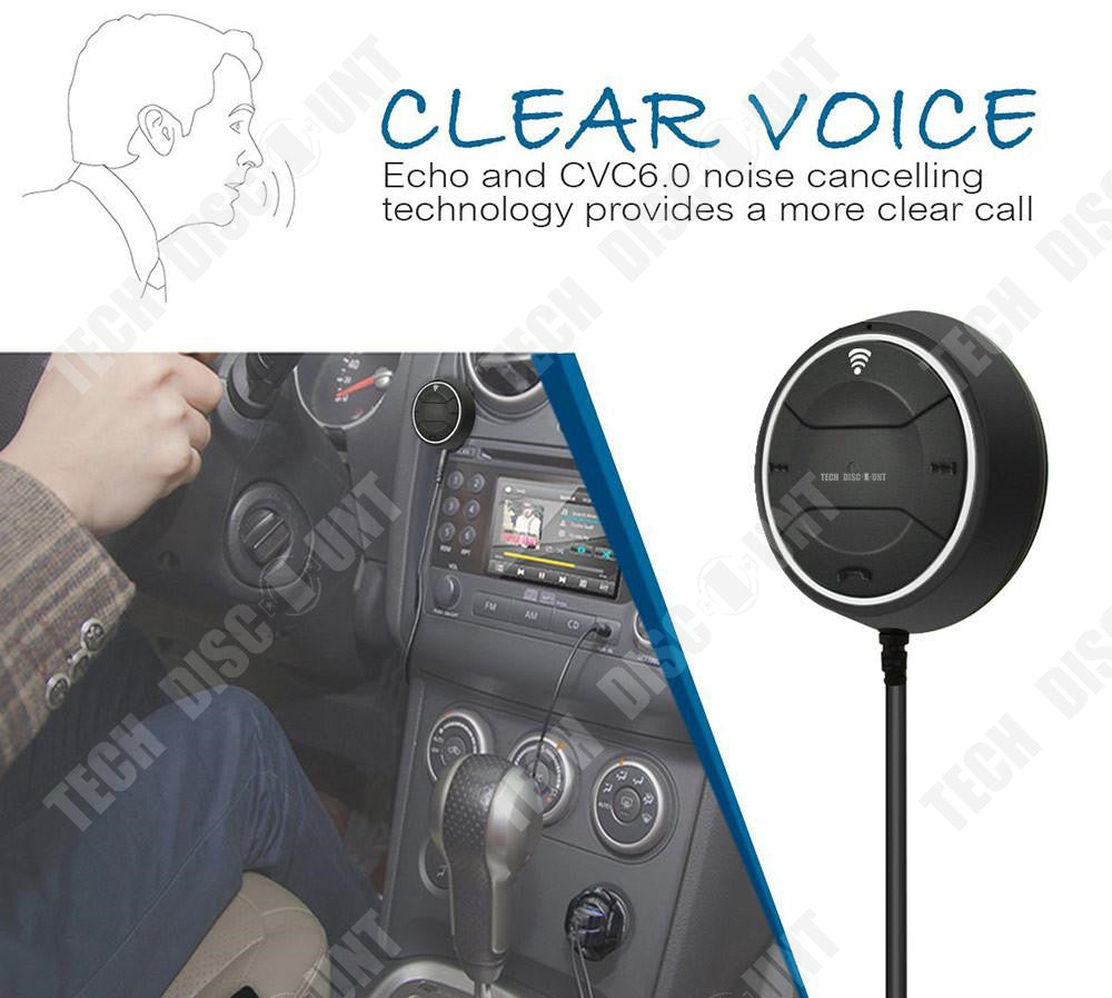TD® Récepteur bluetooth de voiture jack USB audio kit mains libres chargeur stéréo téléphones conduite transmetteur musique allume