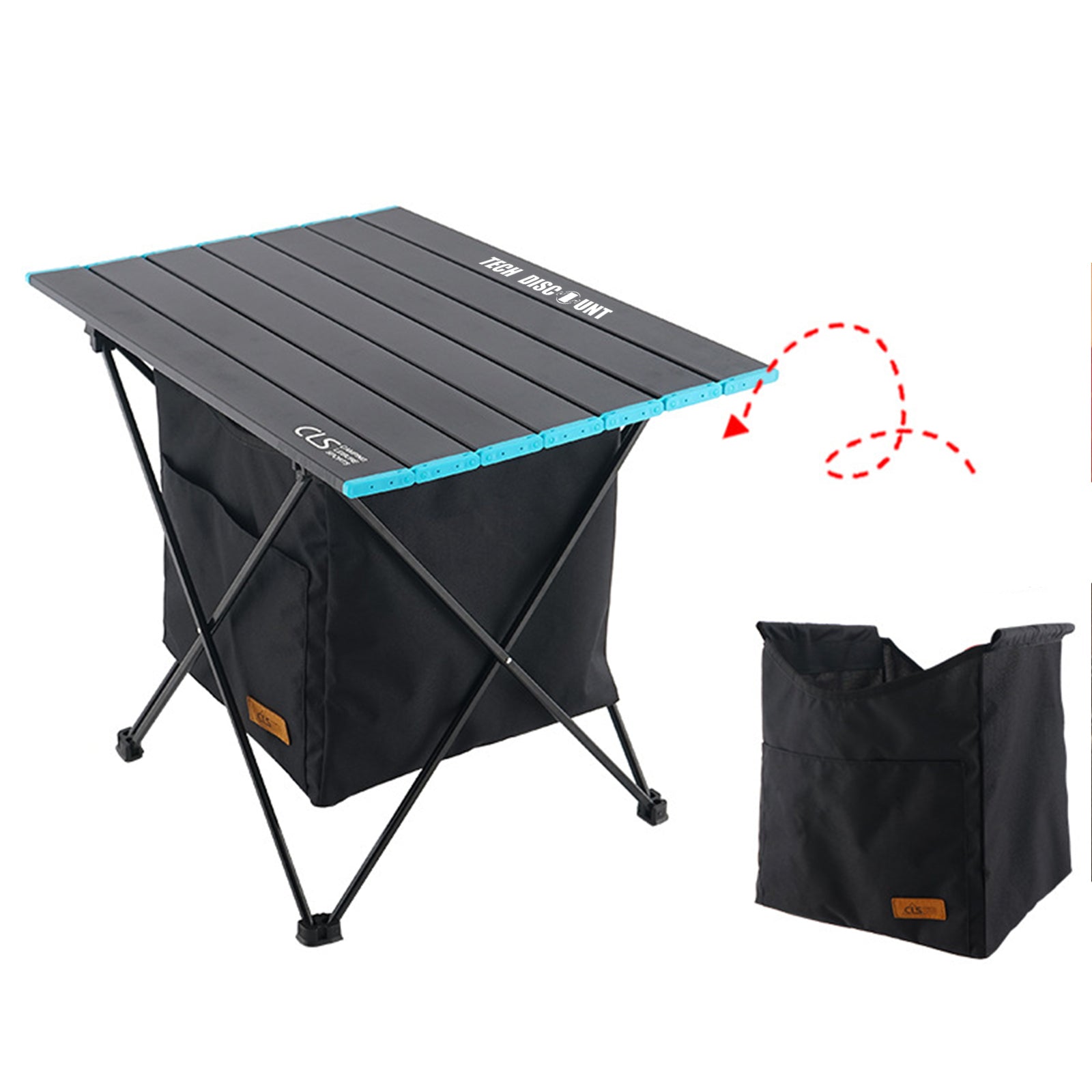 TD® Table pliante extérieure panier de rangement table de pique-nique sac suspendu portable poche invisible sac de rangement étanche