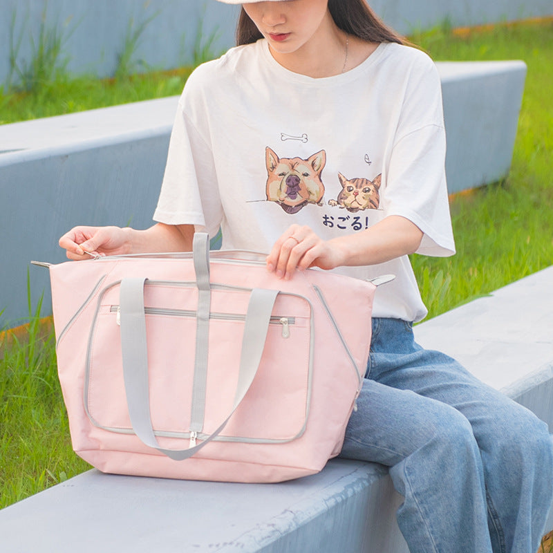 Sac de rangement sac de voyage portable sac de bagage pliable rangement cosmétique portable étanche à la poussière et à l'hum