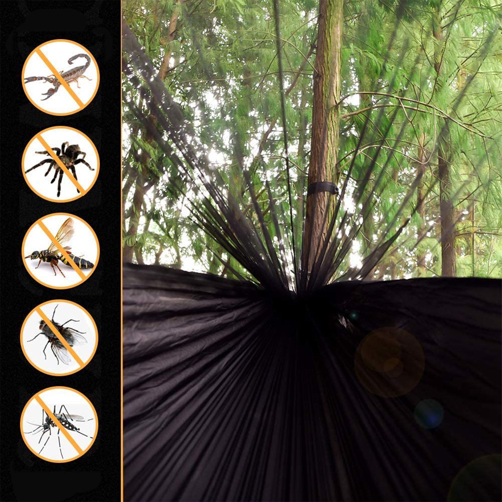 TD® Hamacs Hamacs d'extérieur Hamacs de camping Hamacs portables avec moustiquaires Hamacs de parachute en nylon