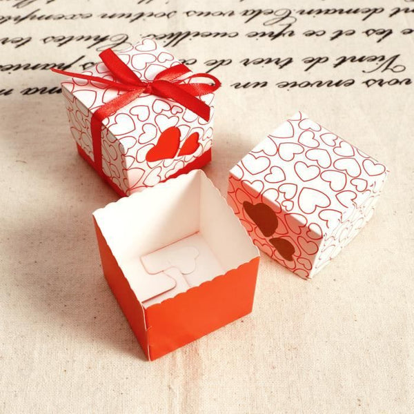 Boîte à dragées cube kraft, fleurs séchées, cadeau invités baptême
