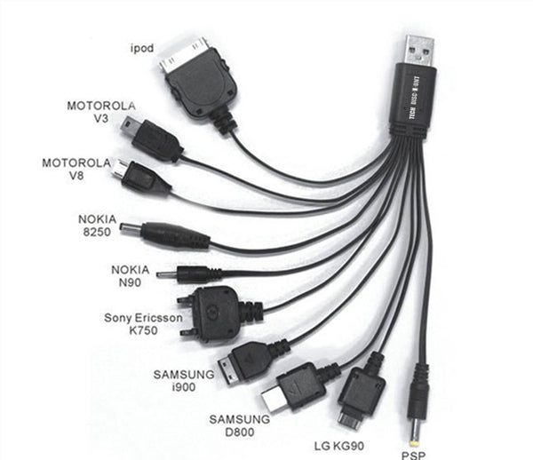 TD® 10 en 1 câble chargeur universel alimentation connecteurs