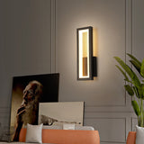 Applique Murale Moderne Interieur avec Blanc Chaud, Lampe Murale Aluminium Noir avec Acrylique Abat-jour
