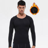 TD® Combinaison d'entraînement serrée à manches longues pour hommes automne/hiver  velours à manches longues combinaison rapi