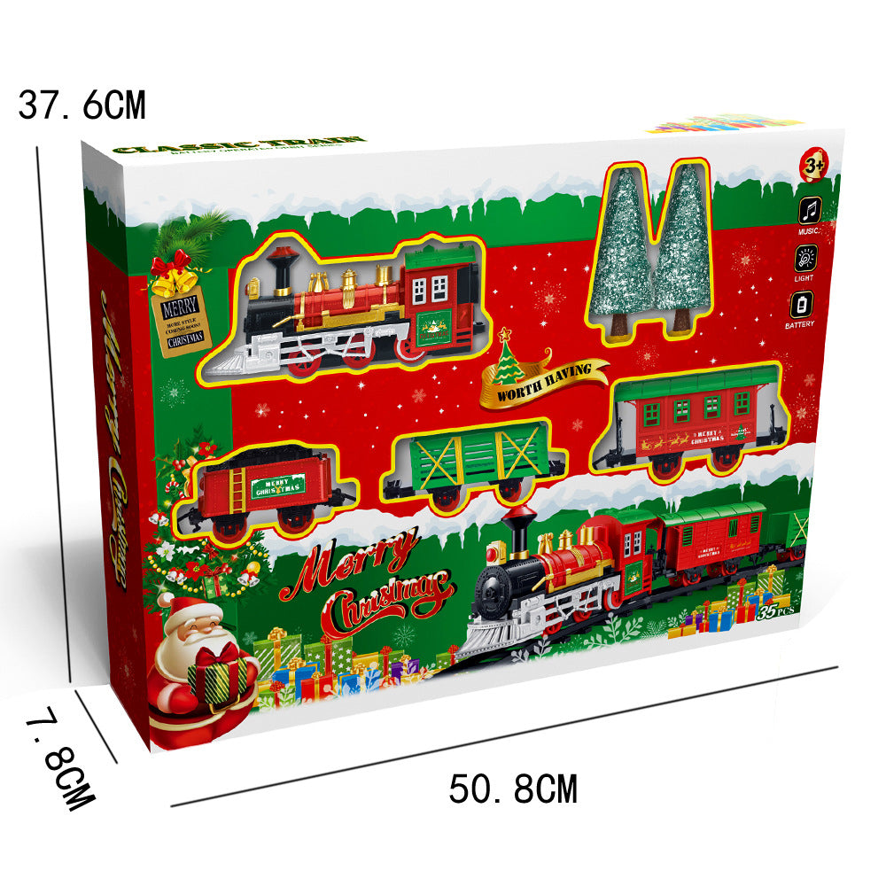 TD® Voiture de chemin de fer électrique Voiture de jouet pour enfants Cadeau de train de Noël Garçons et filles avec des jouets lége