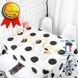 TD® nappe de table rectangulaire pois anti tache tissu design decoration cuisine salle a manger pas cher moderne dessus protection