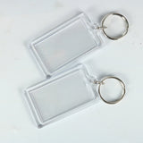 100 pièces porte-clés transparent Mini cadre photo vide 50 x 35mm Porte clefs cadre goodies