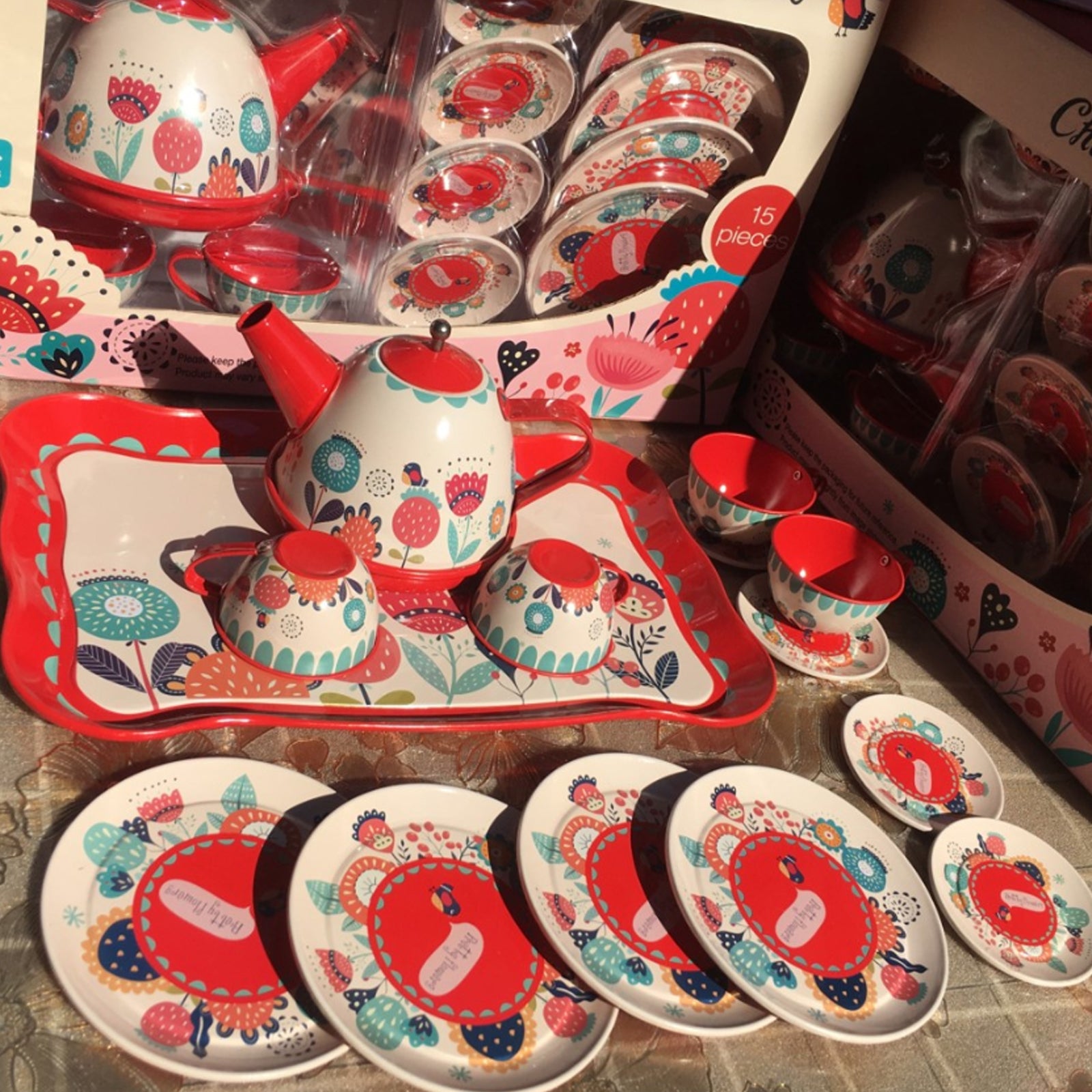 TD® Service à Thé en Métal 15 pièces Dînette pour Fille/