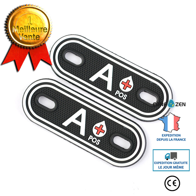 2pcs Patch Ecussons Groupe Sanguin Brodé Thermocollants pour Sac à Dos Vêtements  A