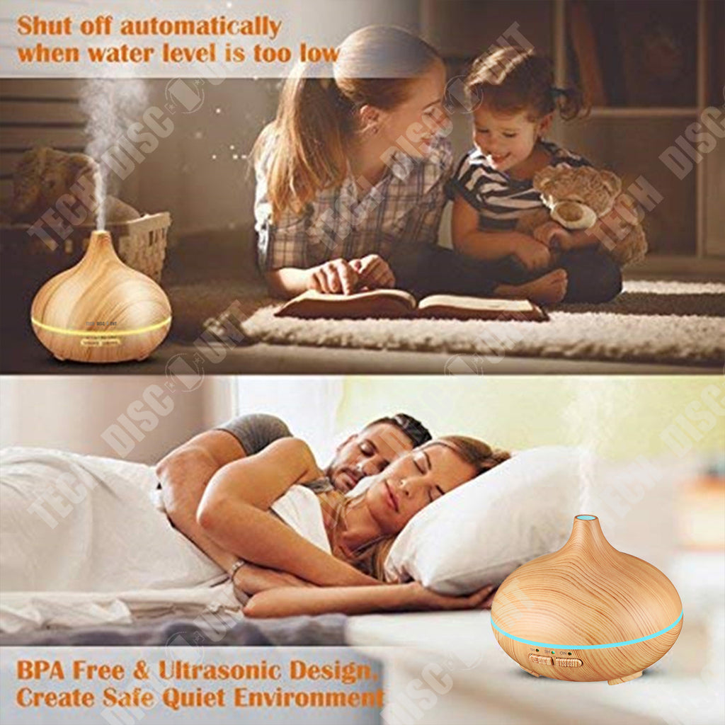 TD® Diffuseur d'huiles essentielles 300 ml - Humidificateur d'air à ultrasons Brume de parfum électrique 7 Changement de couleur