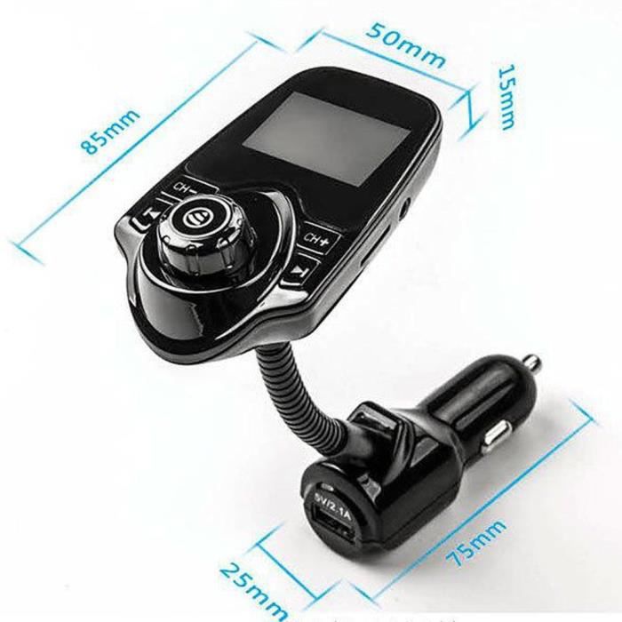 kit Bluetooth voiture allume cigare transmetteur FM main libre radio fonction appels mp3 usb lecteur musique sans fil télépho