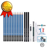 Ensemble de dessin au crayon de croquis Ensemble de 23 pièces pour le dessin d'art débutant Boîte en fer blanc Ensemble de cr