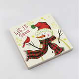 Artisanat de Noël Décorations carrées en bois Décorations de bonhomme de neige de Noël Décorations d'artisanat en bois fête m