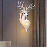 Applique murale style nordique cerf porte-bonheur salon TV murale tête de cerf créative