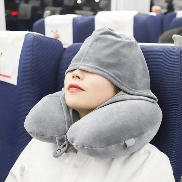 Oreiller De Voyage Avec Capuche – Mousse à Mémoire De Forme – Édition Limitée – Noir
