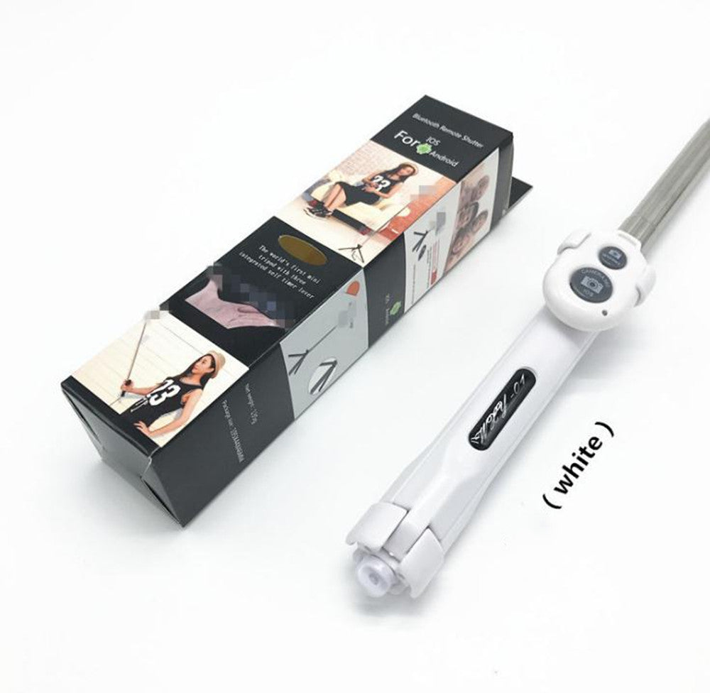 TD® Télescopique tripode Self-stick blanc - Trépied Bluetooth selfie stick bleu - Canne à selfie pour divers modèles