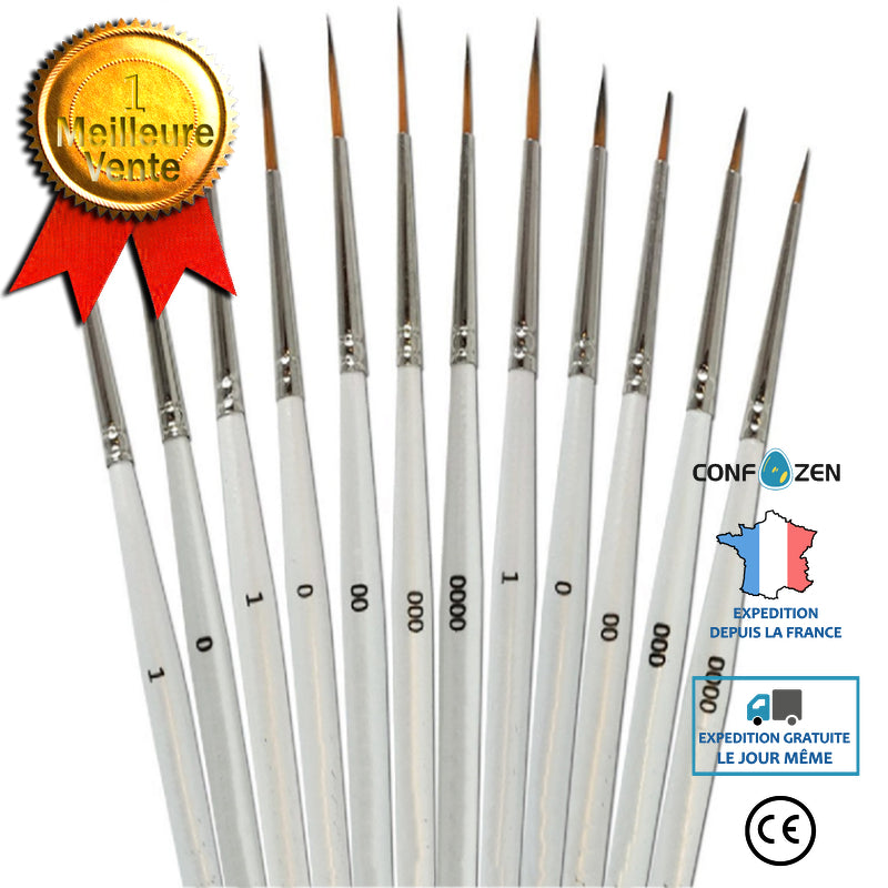 Ensemble de stylos de peinture en nylon dessin étudiant adulte pinceau peinture cheveux en nylon doré 12 stylo de peinture de