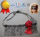 TD® Masque dentelle noir sexy femme 50 rouge nuances de grey Noël fête déco demi visage princesse reine bijoux beauté simple élégant