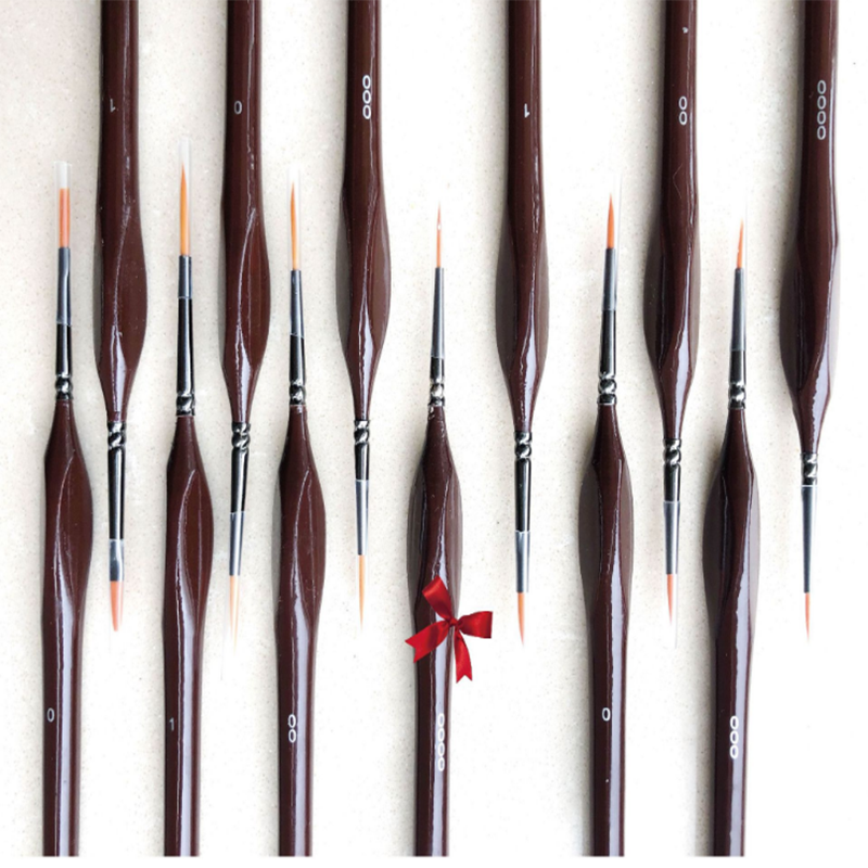 Ensemble de peinture pinceau dessin stylo tige triangulaire détail brosse brosse crochet ligne stylo peinture doré Nylon chev