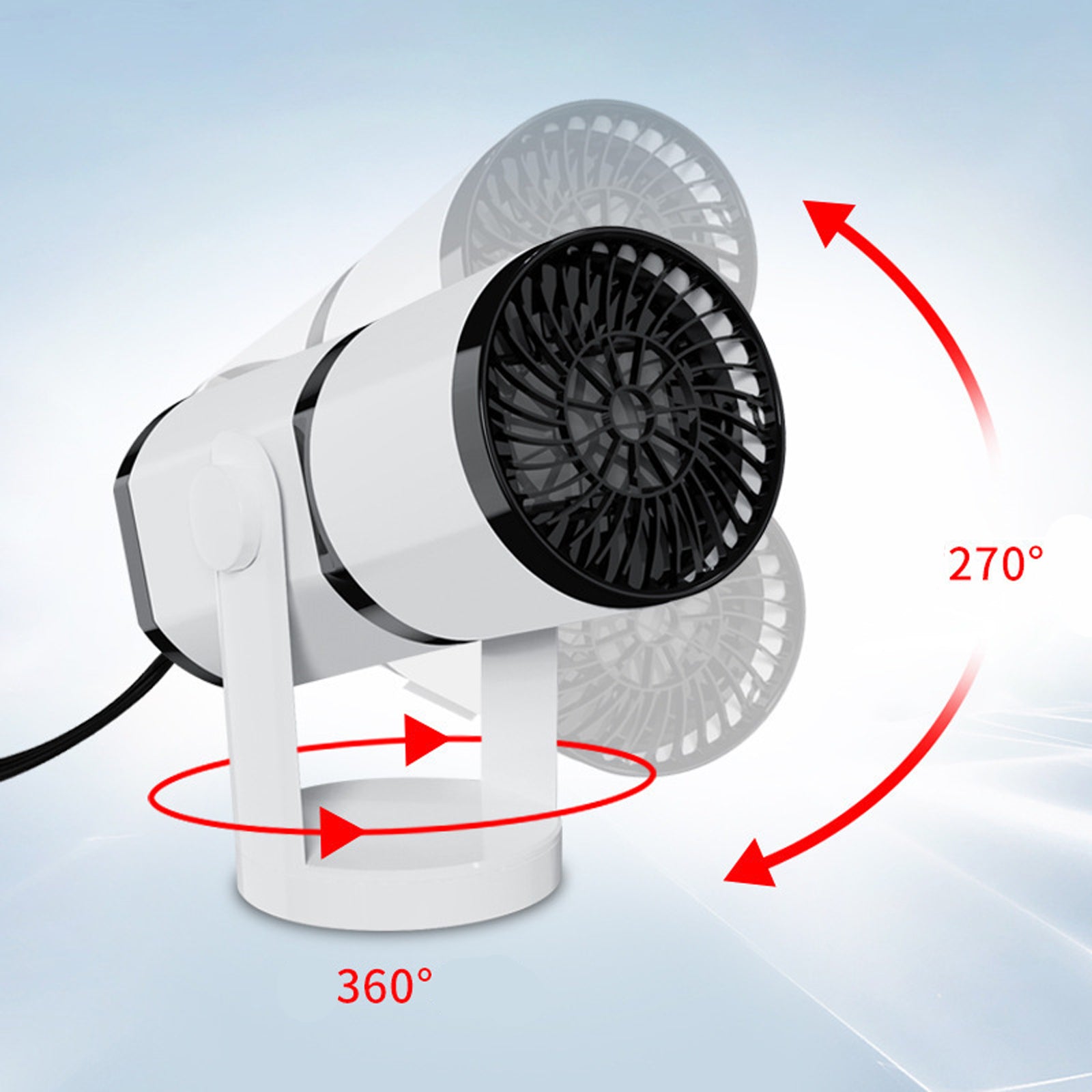 TD® Chauffage de voiture chauffage d'hiver dégivrage de voiture désembuage pliable chauffage électrique rotatif à 360 degrés