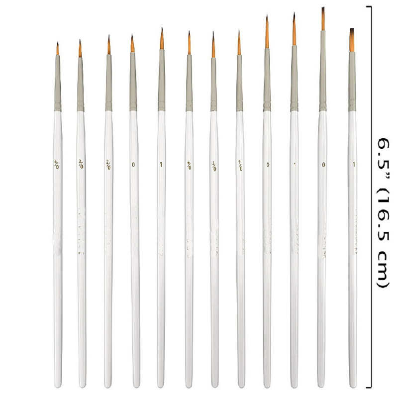 Ensemble de stylos de peinture en nylon dessin étudiant adulte pinceau peinture cheveux en nylon doré 12 stylo de peinture de