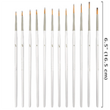 Ensemble de stylos de peinture en nylon dessin étudiant adulte pinceau peinture cheveux en nylon doré 12 stylo de peinture de