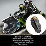 TD® Oreillette Casque bluetooth motot intercom écouteurs appels musique transmission conduite talkie-walkie 1000m Bluetooth sans fil