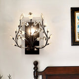 Applique en cristal Style country américain Fer forgé rétro le salon chambre chevet Applique murale