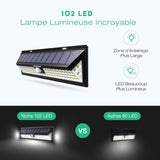 TD® Lot de 2 pièces Lampes LED Eclairage Solaire Extérieur/ Lampe Solaire Étanche Détecteur de Mouvement 3 Modes d’éclairage 270°