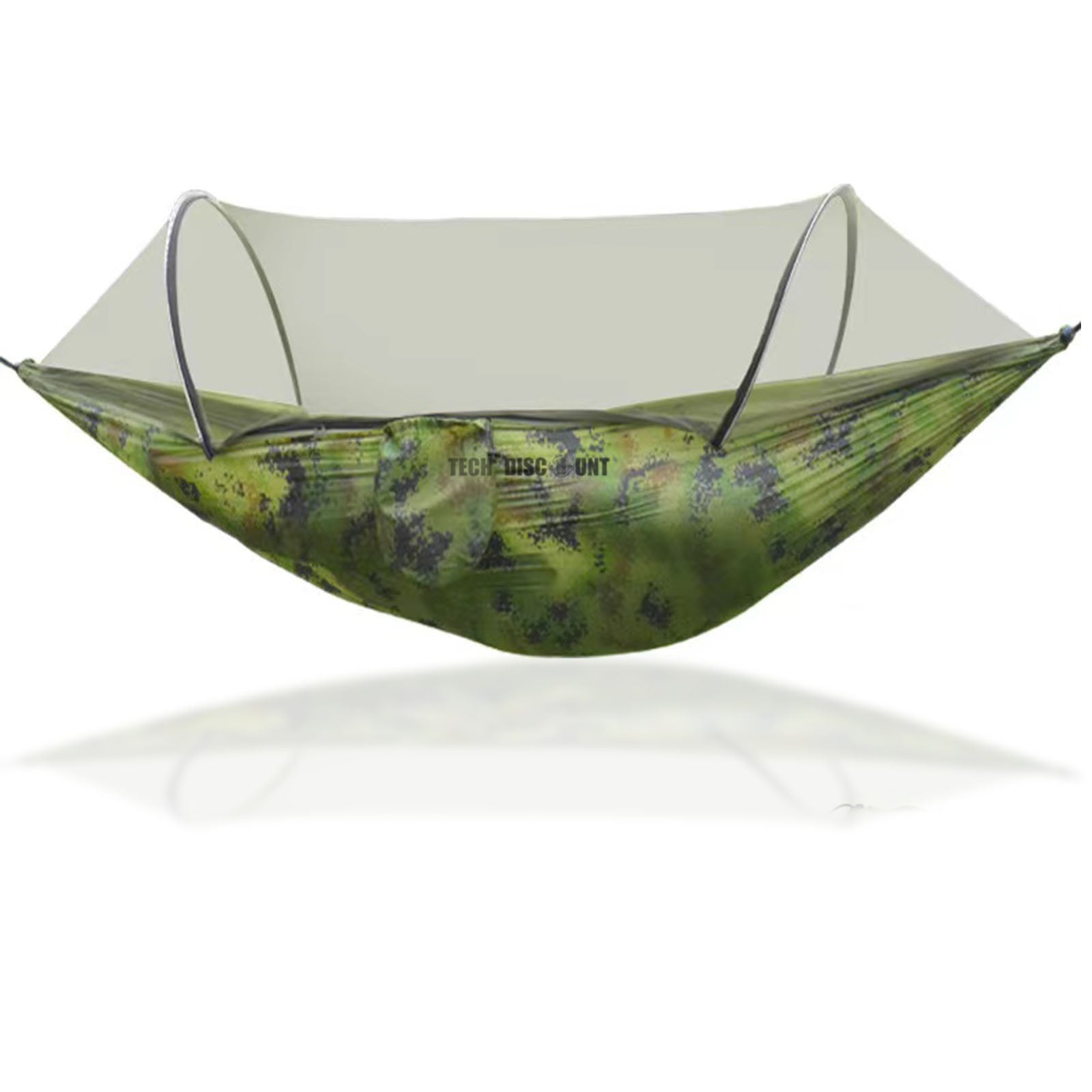 TD® Hamac de moustiquaire à pôle à ouverture rapide automatique hamac en nylon de camouflage de camping en plein air avec moustiquai
