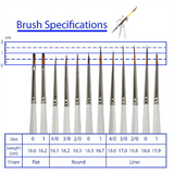 Ensemble de stylos de peinture en nylon dessin étudiant adulte pinceau peinture cheveux en nylon doré 12 stylo de peinture de