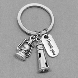 Cadeau porte-clés fête des pères Phare du port Lampe à pétrole Merci Porte-clés