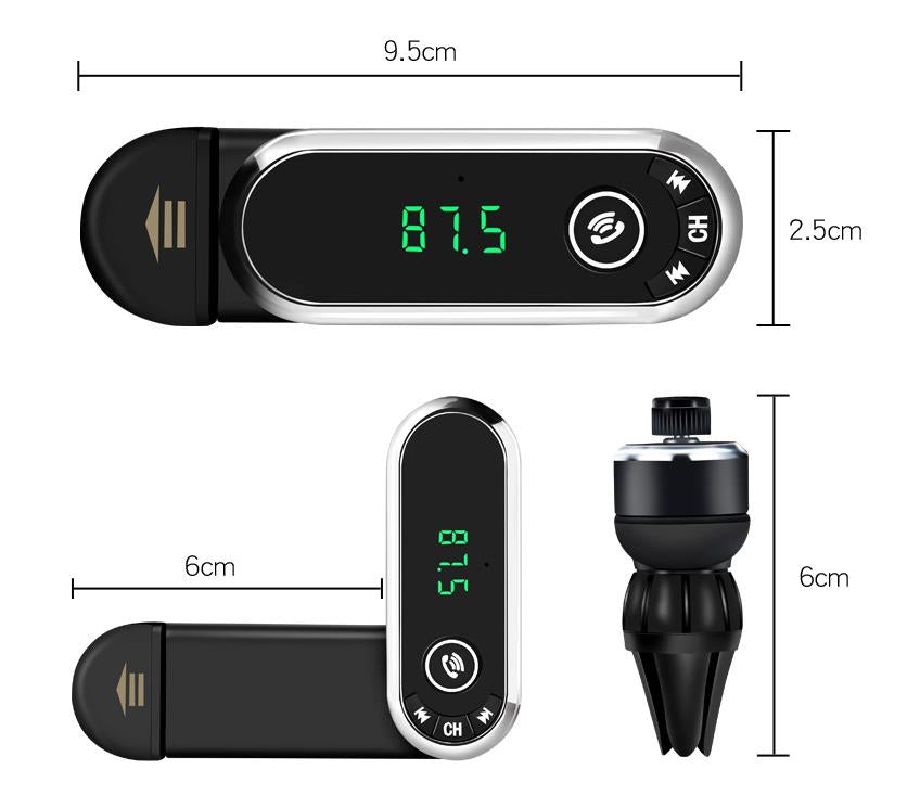 TD® Support de voiture allume cigare téléphones portables Bluetooth mains libres lecteur MP3 charge USB appareil électronique condui