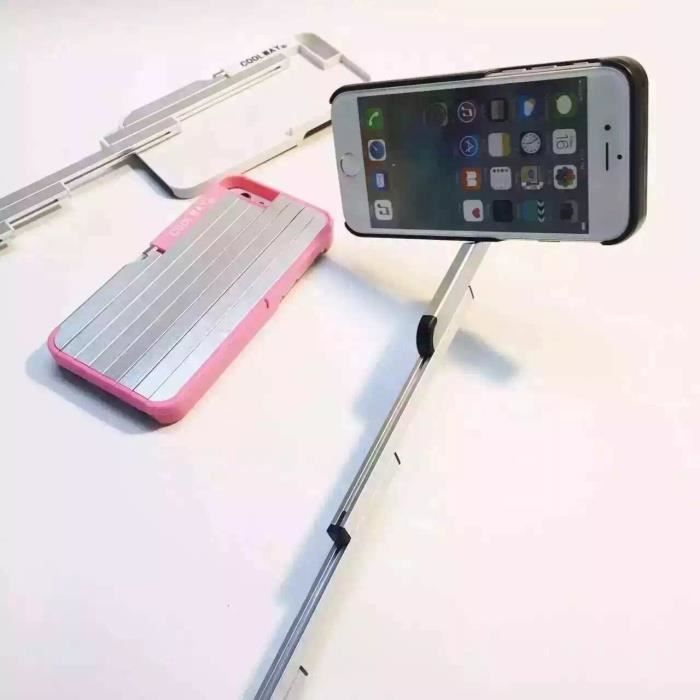TD® Coque de téléphone IPHONE 6/6s Stikbox/ Externe étui pour téléphone portable Bluetooth selfie stick bleu