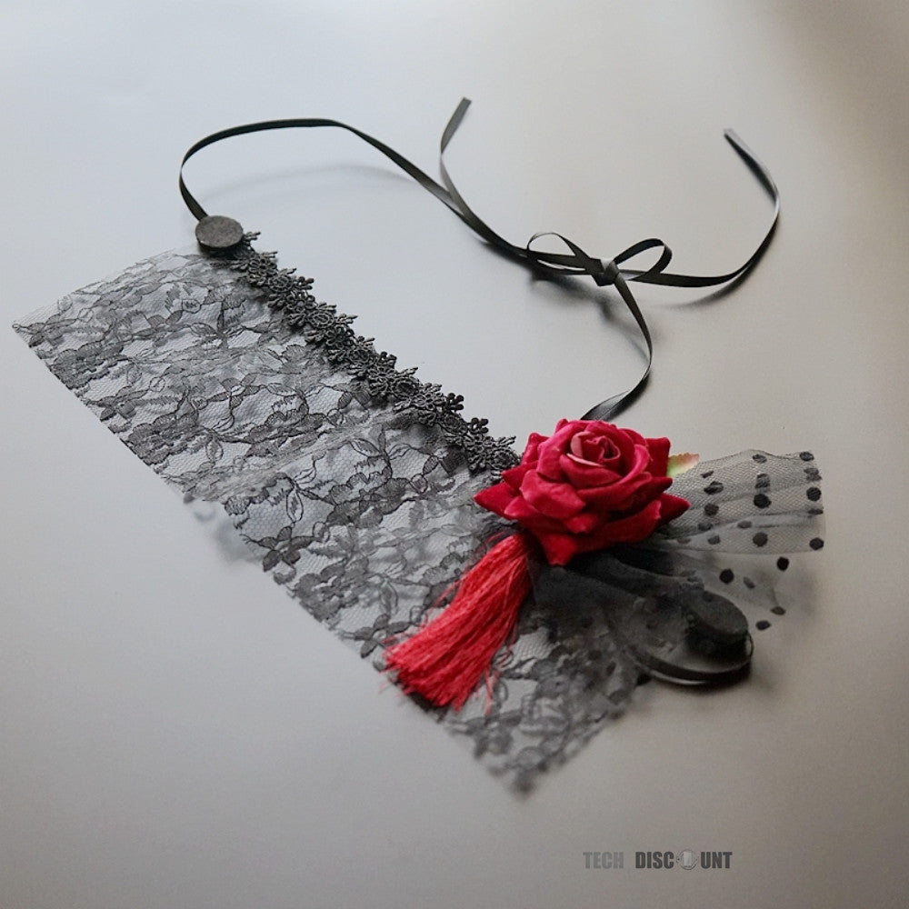 TD® Masque dentelle noir sexy femme 50 rouge nuances de grey Noël fête déco demi visage princesse reine bijoux beauté simple élégant