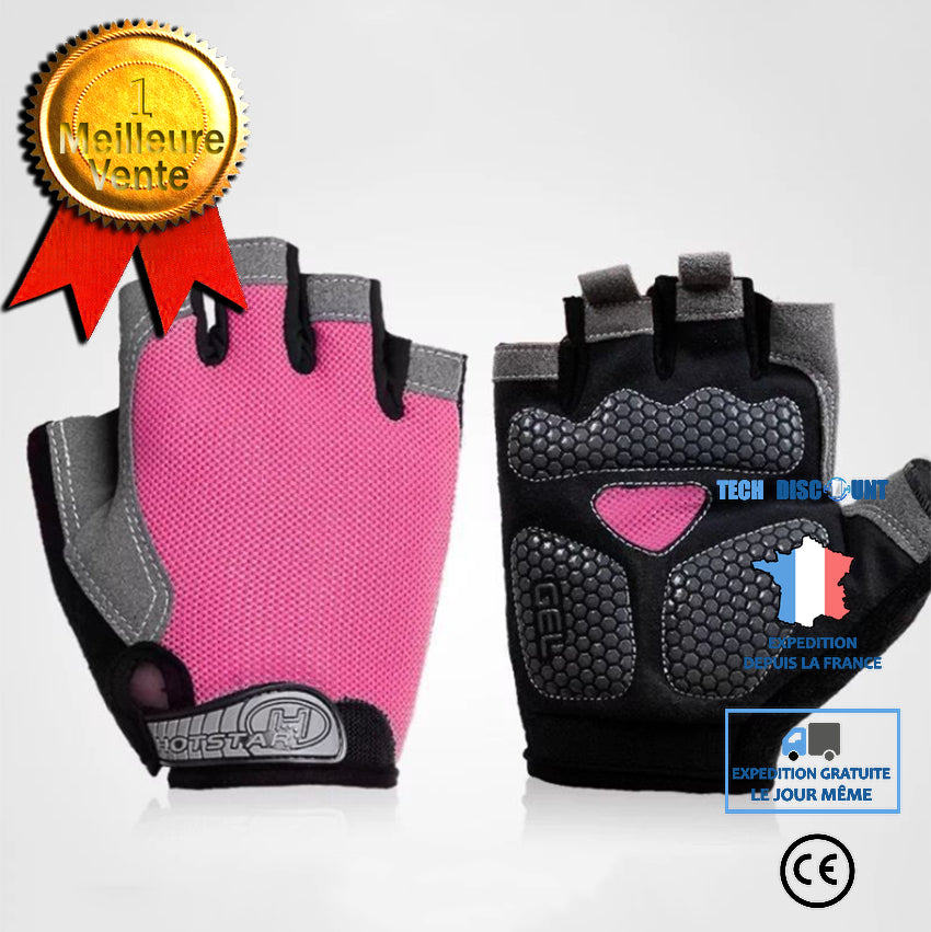 TD® Une paire Version améliorée des gants en maille demi-doigt vélo cyclisme conduite  femmes cyclisme gants de fitness antidérapant