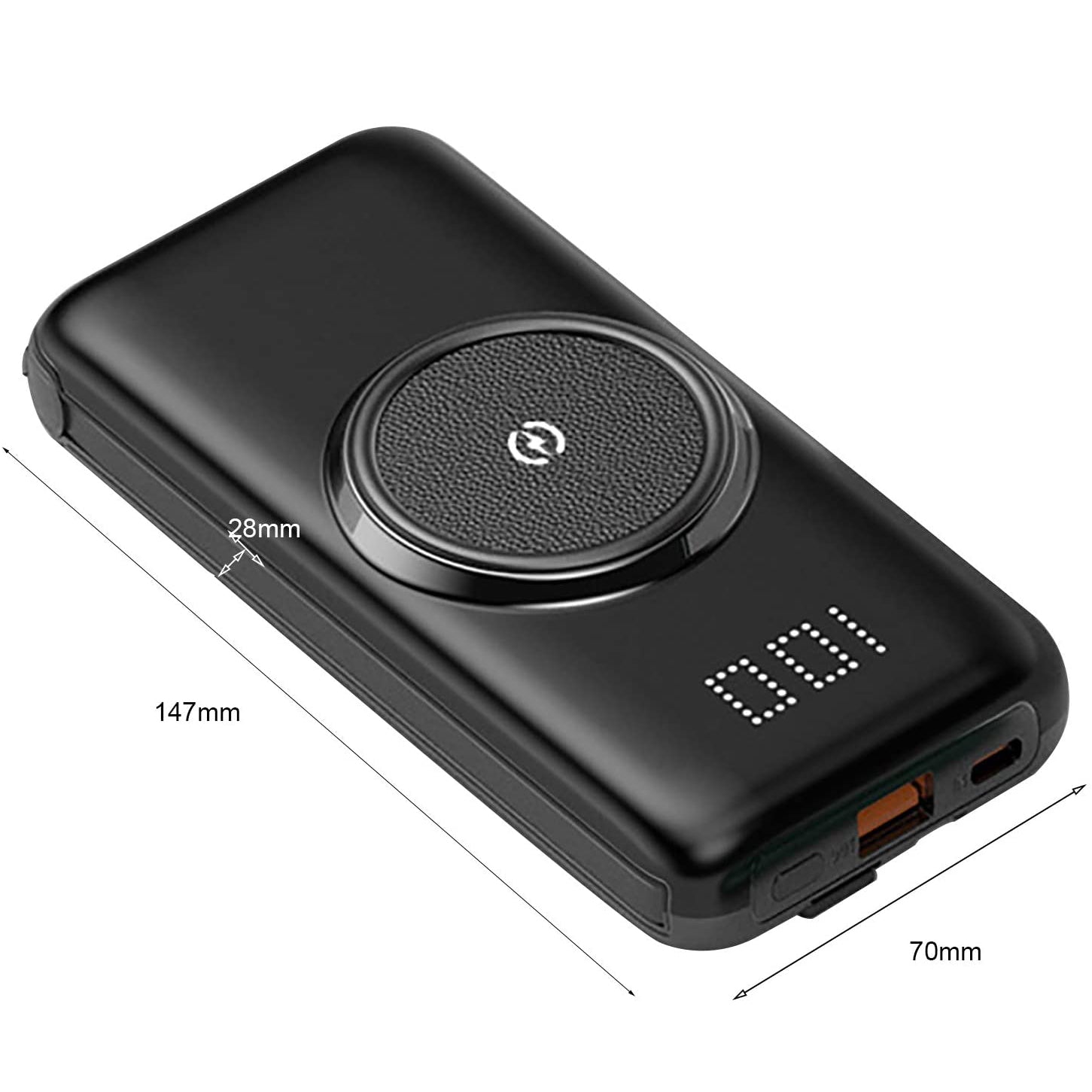 INN® Banque d'alimentation autonome Affichage numérique ultra-mince Banque d'alimentation sans fil de grande capacité 10000mAh