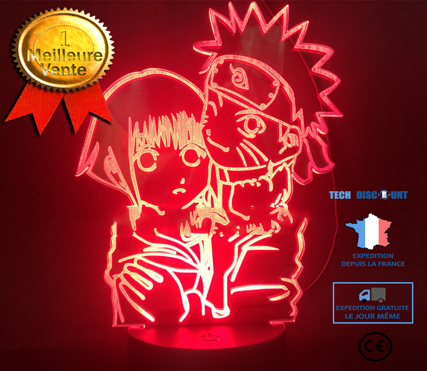 TD® Filles 3d lampe Uzumaki Naruto et Hinata Hyuga couleur changeante veilleuse pour la maison étude chambre décor USB
