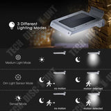 TD® Lampe solaire étanche, 32 LED Projecteur Extérieur panneau Solaire, Détecteur de Mouvement, 3 Modes Intelligent Eclairage, 1 PC