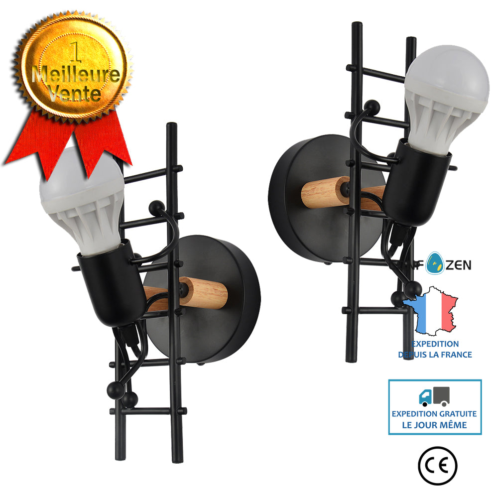 APPLIQUE D'INTERIEUR iDEGU Lot de 2 Appliques Murales Interieur Lampe Murale Moderne Design Créative