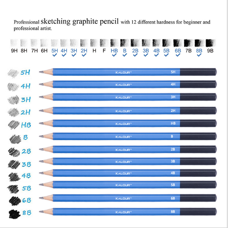 Ensemble d'outils Ensemble de crayons Croquis Crayon Art Peinture Ingénierie Dessin Conception Dessin Crayon Ensemble de 12 p