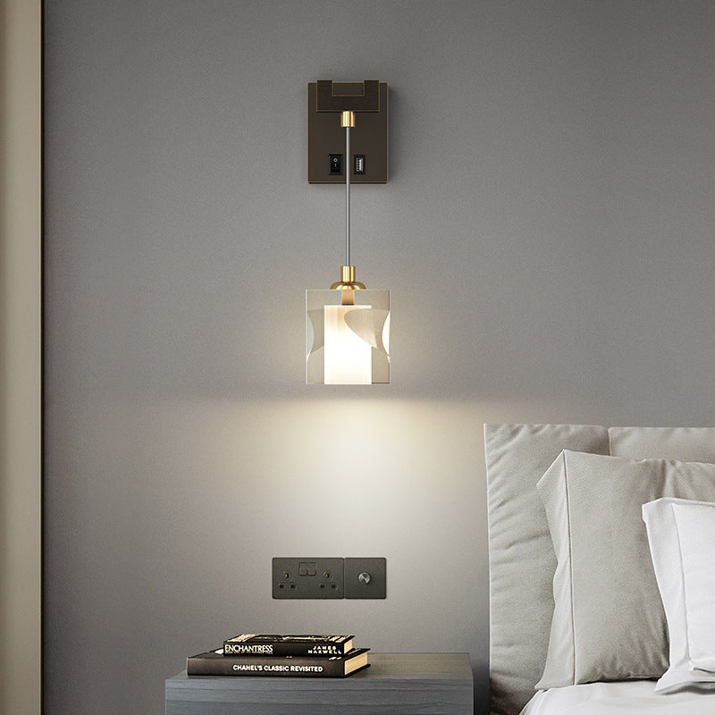 Applique murale cristal lumière style luxe chambre chevet escalier allée décoration TV fond mur