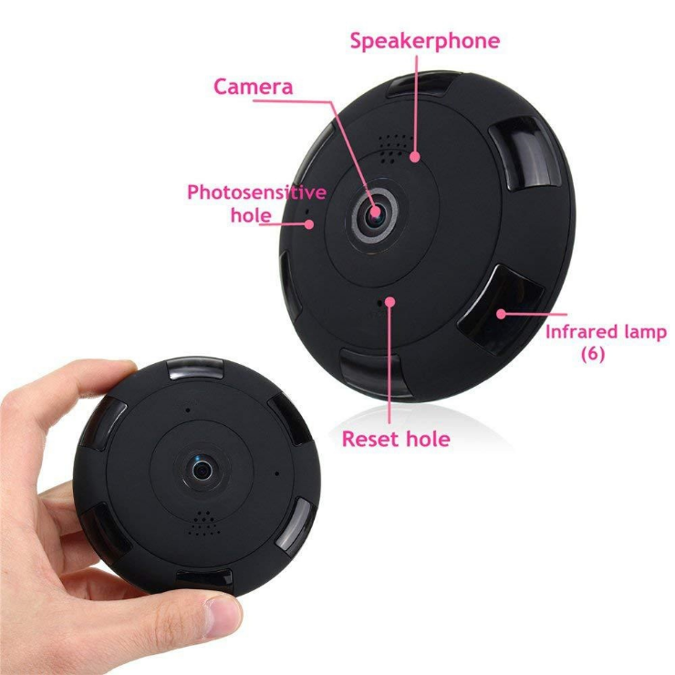 INN® Caméra sans fil V380 360 ° caméra de surveillance réseau infrarouge panoramique caméra grand public et commerciale petit écran