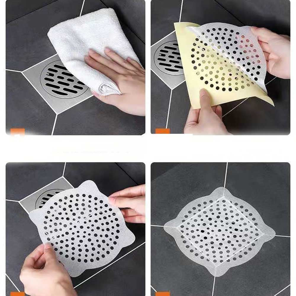 Autocollant de drain de sol jetable Résidus de cuisine égout de salle de bain filtre à cheveux autocollant pièce de drain de